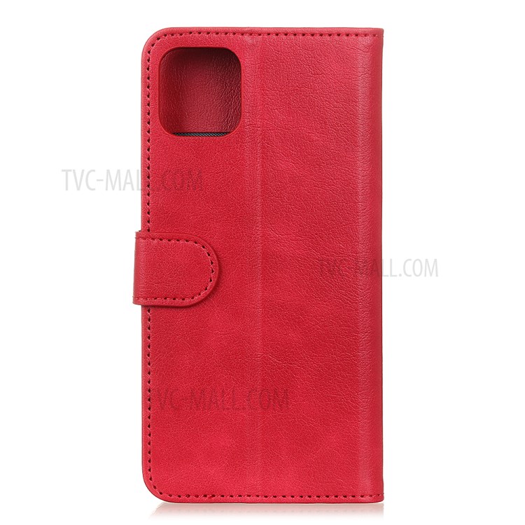Litchi Skin Leather Phone Case for iPhone 12 Pro Max 6.7 inch - Red-3