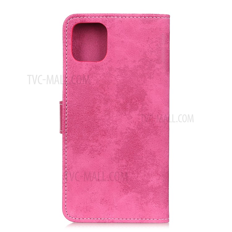 Retro PU Leather Flip Cover Wallet Mobile Shell for iPhone 12 Pro Max 6.7 inch - Rose-3