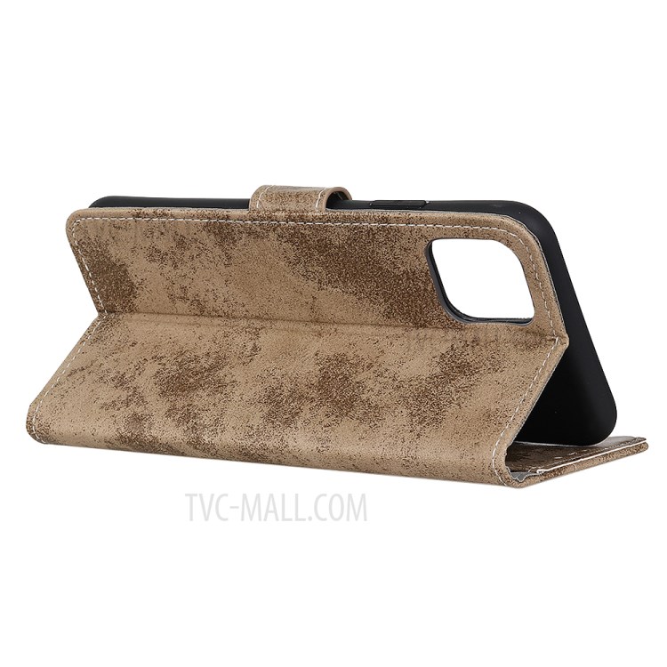 Retro PU Leather Flip Cover Wallet Mobile Shell for iPhone 12 Pro Max 6.7 inch - Khaki-4