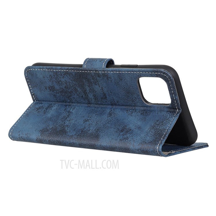 Retro PU Leather Flip Cover Wallet Mobile Shell for iPhone 12 Pro Max 6.7 inch - Blue-4