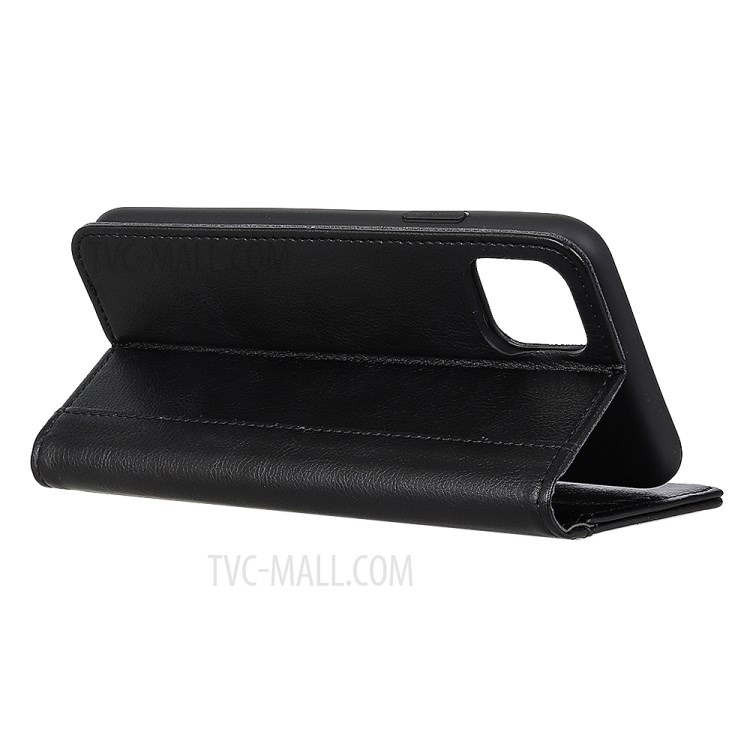 Auto-absorbed Litchi Skin Split Leather Shell for iPhone 12 Pro Max 6.7 inch - Black-4