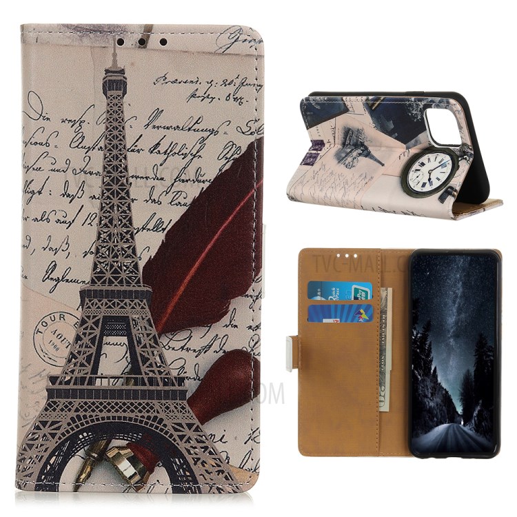 Pattern Printing Leather Phone Case Cover for Apple iPhone 12 Pro Max 6.7 inch - Eiffel Tower-1