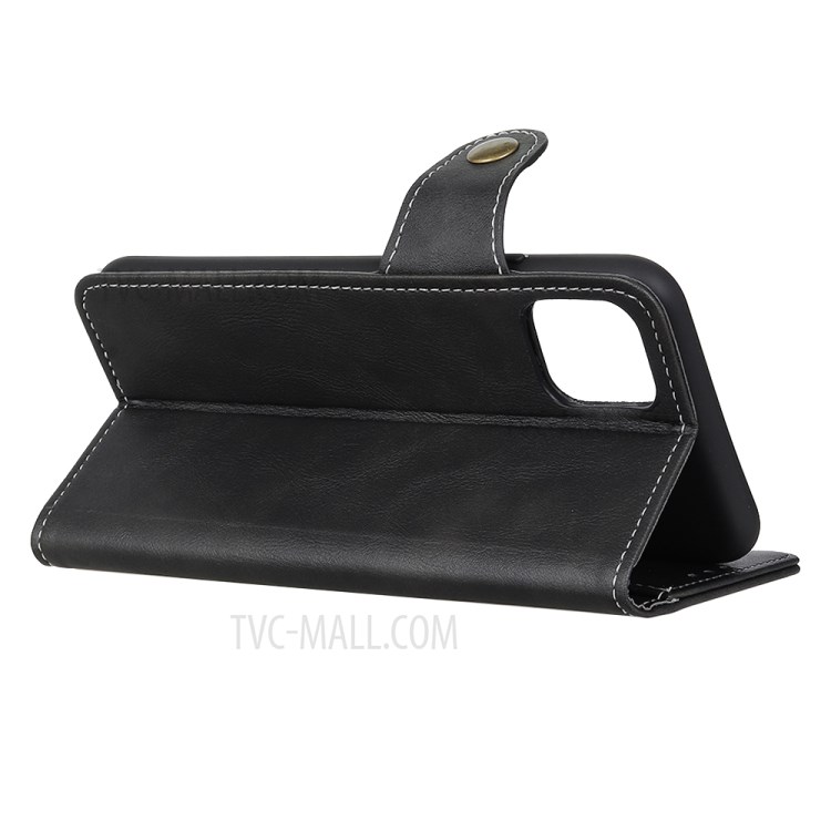 S-shape Skin PU Leather Cover for iPhone 12 Pro Max 6.7 inch - Black-4