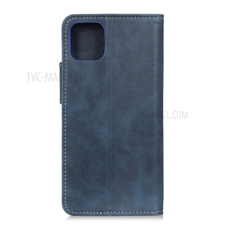 S-shape Skin PU Leather Cover for iPhone 12 Pro Max 6.7 inch - Blue-3