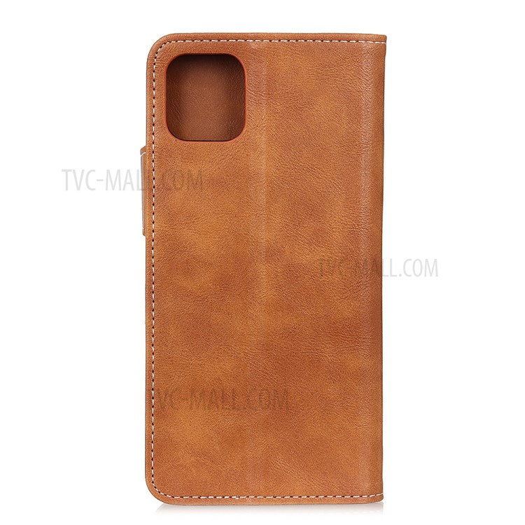 S-shape Skin PU Leather Cover for iPhone 12 Pro Max 6.7 inch - Brown-3