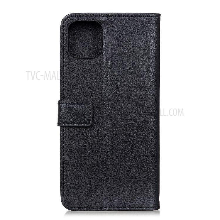 Litchi Skin Leather Unique with Wallet Case for iPhone 12 5.4 inch - Black-3