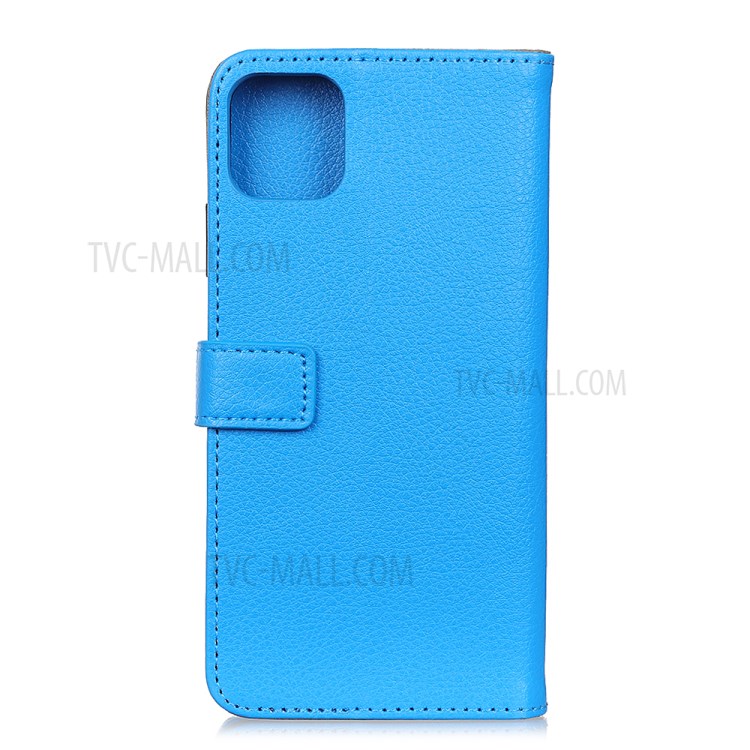 Litchi Skin Leather Unique with Wallet Case for iPhone 12 5.4 inch - Blue-3