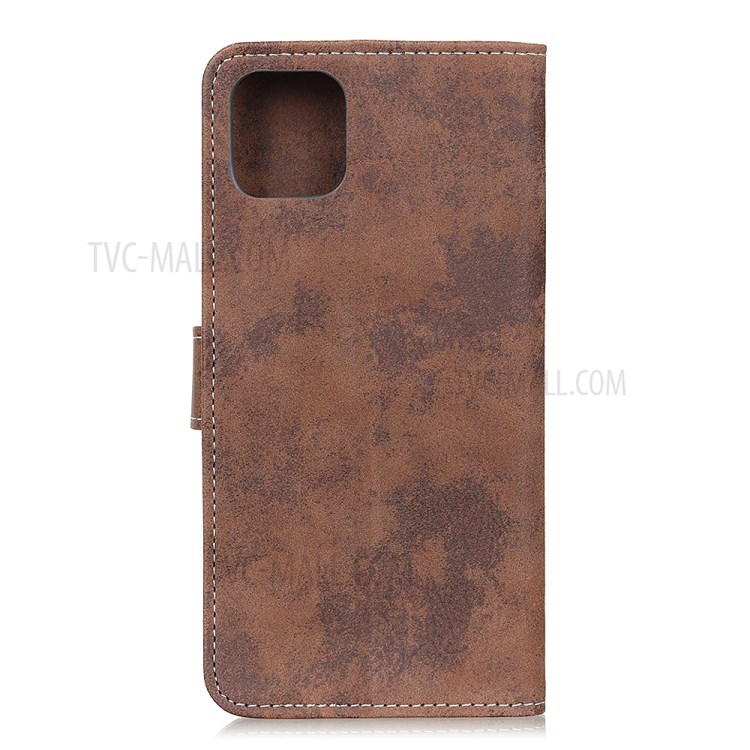 Retro Style Cell Phone Leather Wallet Case for iPhone 12 5.4 inch - Coffee-3