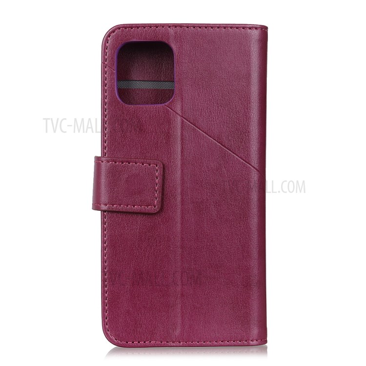 With Wallet Leather Stand Case for iPhone 12 5.4 inch - Wine Red-3