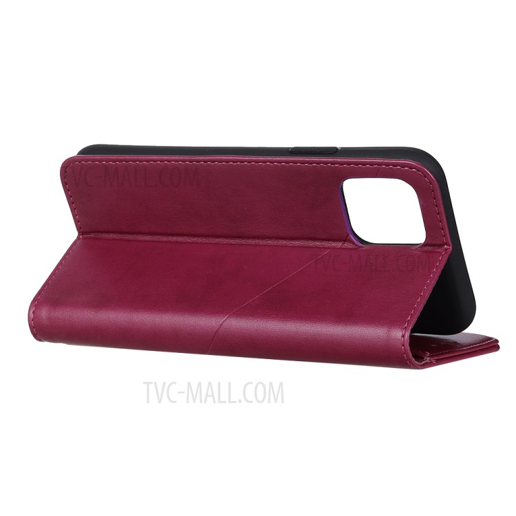 With Wallet Leather Stand Case for iPhone 12 5.4 inch - Wine Red-4
