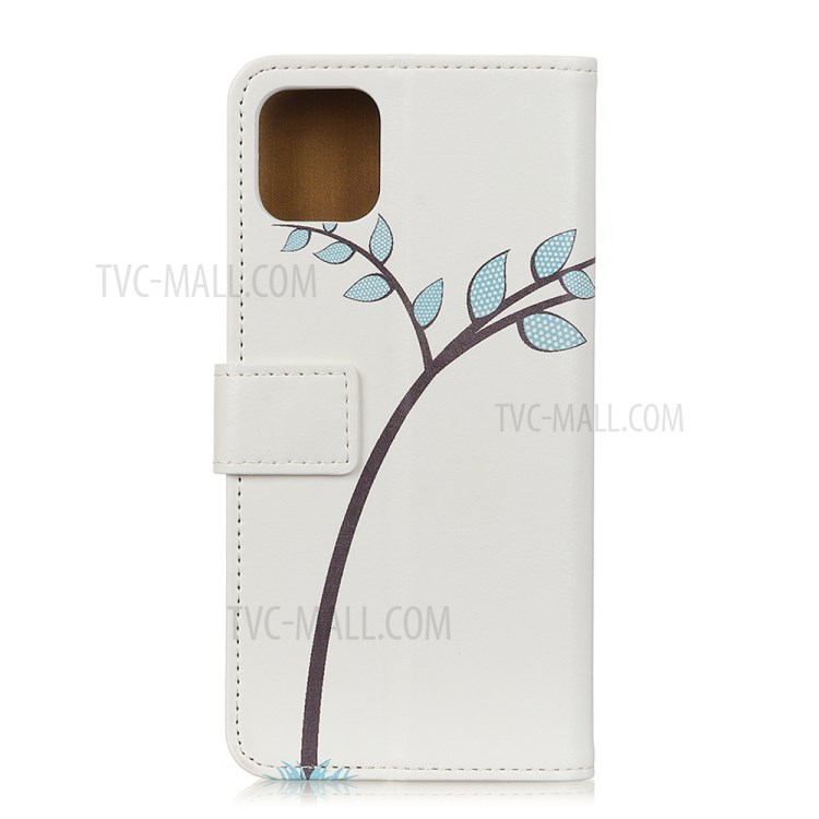 Pattern Printing Leather Phone Cover Case for Apple iPhone 12 5.4 inch - Two Little Owls-2