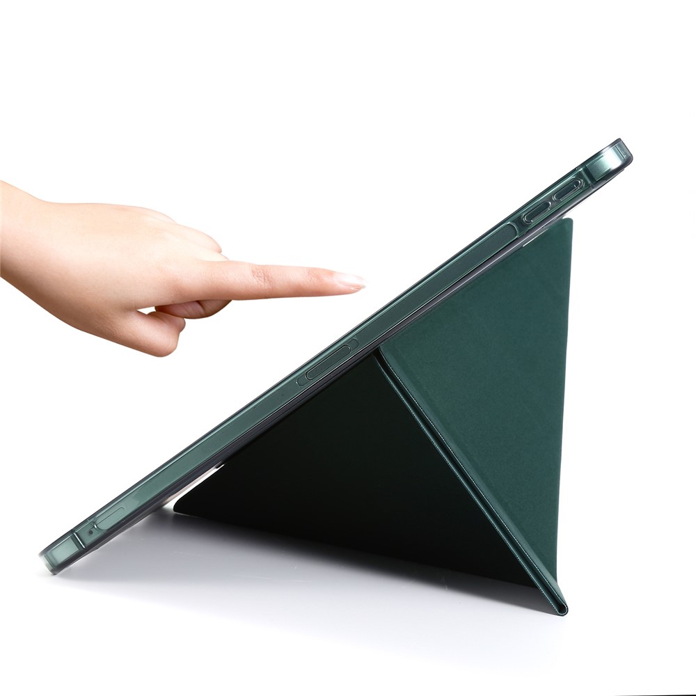 Deformable Stand Leather Smart Tablet Protective Case for iPad Pro 12.9-inch (2020)/(2018) - Dark Green-7