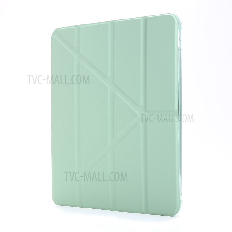 Deformable Stand Leather Smart Tablet Protective Case for iPad Pro 12.9-inch (2020)/(2018) - Light Green-2