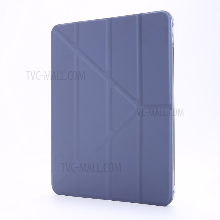 Caixa De Proteção Inteligente De Couro De Couro Deformável Para Ipad Pro 12.9-inch (2020) / (2018) - Roxo-2