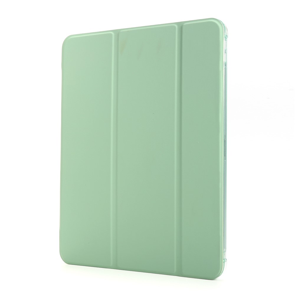 Tri-fold Stand Leather Tablet Protective Case with Pen Slot for iPad Pro 12.9-inch (2020)/(2018) - Light Green-2