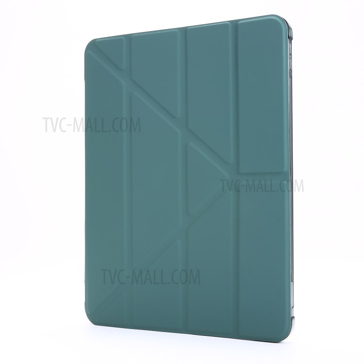 Deformable Stand Leather Smart Tablet Cover Case for iPad Pro 11-inch (2020)/(2018) - Dark Green-2