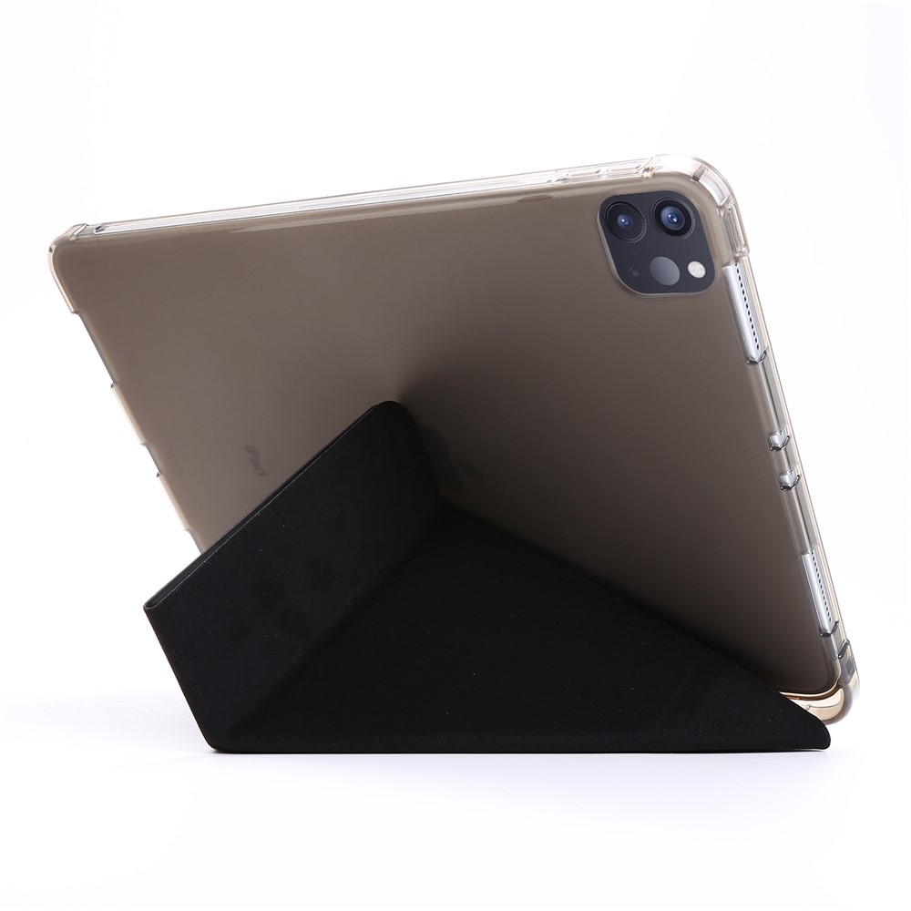 Deformable Stand Leather Smart Tablet Cover Case for iPad Pro 11-inch (2020)/(2018) - Black-3