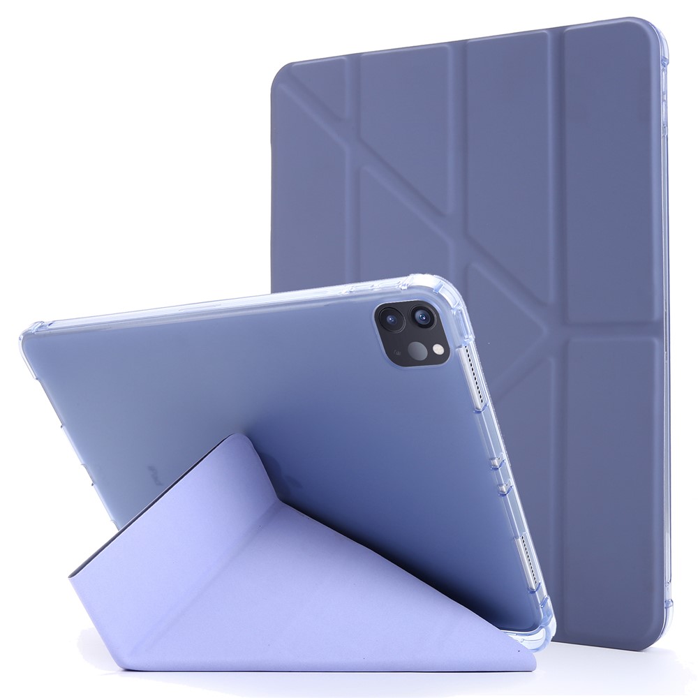 Deformable Stand Leather Smart Tablet Cover Case for iPad Pro 11-inch (2020)/(2018) - Purple-1