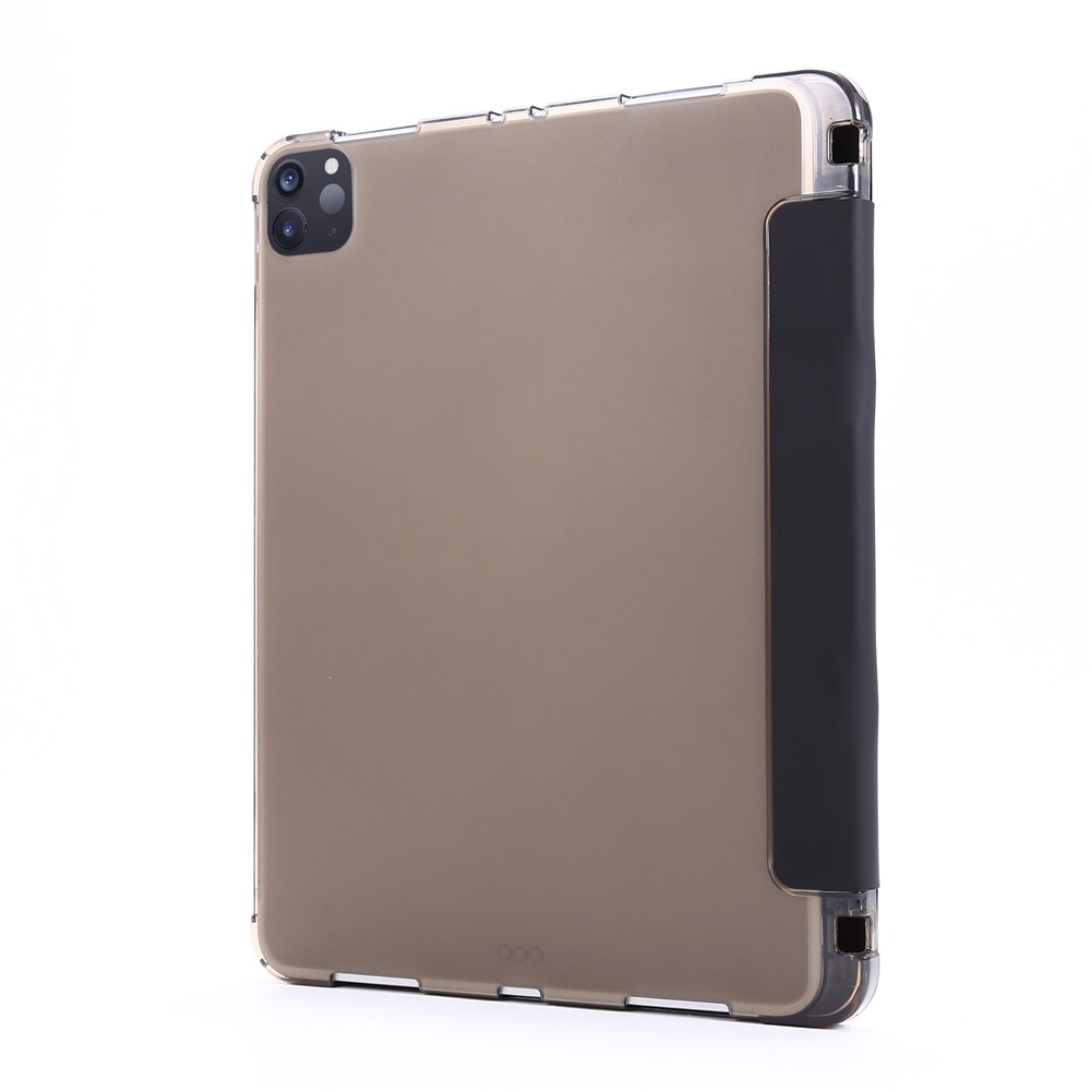 Tri-fold Stand Leather Tablet Cover Case with Pen Slot for iPad Pro 11-inch (2020)/(2018) - Black-3