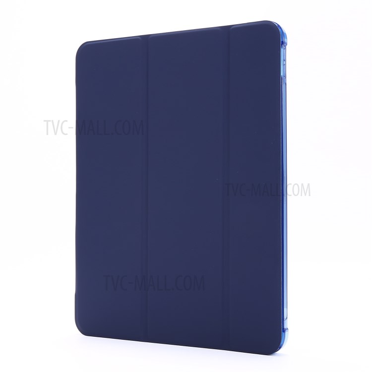 Tri-fold Stand Leather Tablet Cover Case with Pen Slot for iPad Pro 11-inch (2020)/(2018) - Dark Blue-2