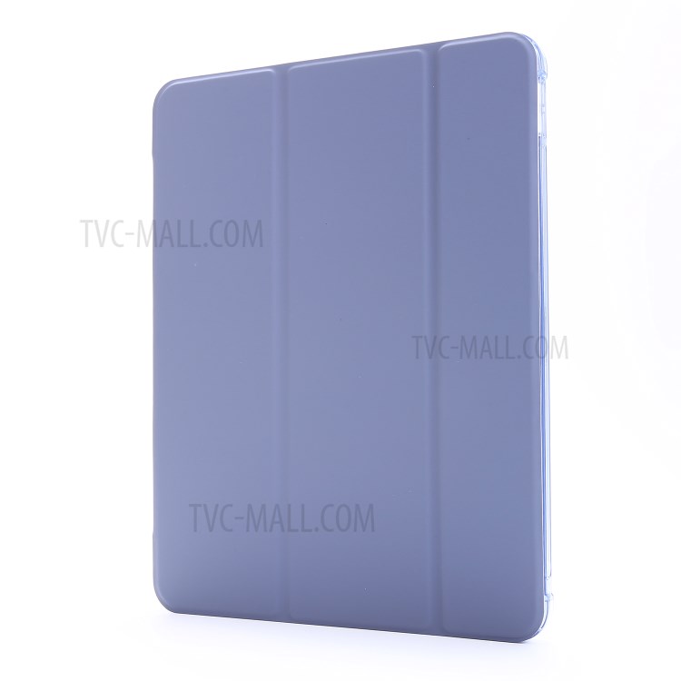 Tri-fold Stand Leather Tablet Cover Case with Pen Slot for iPad Pro 11-inch (2020)/(2018) - Purple-2