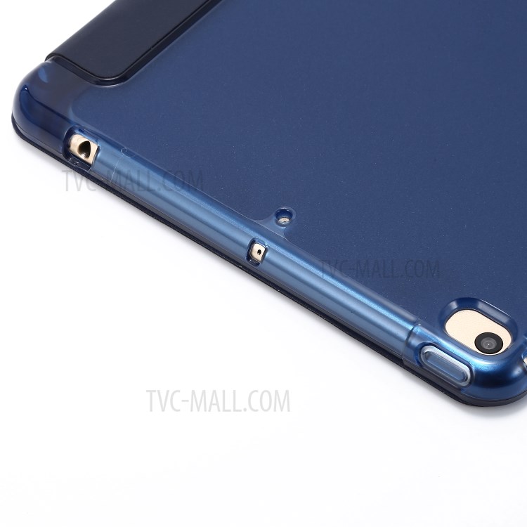 Tri-fold Stand Leather Tablet Shell with Pen Slot for iPad mini (2019) 7.9 inch/iPad mini 4/3/2/1 - Blue-10