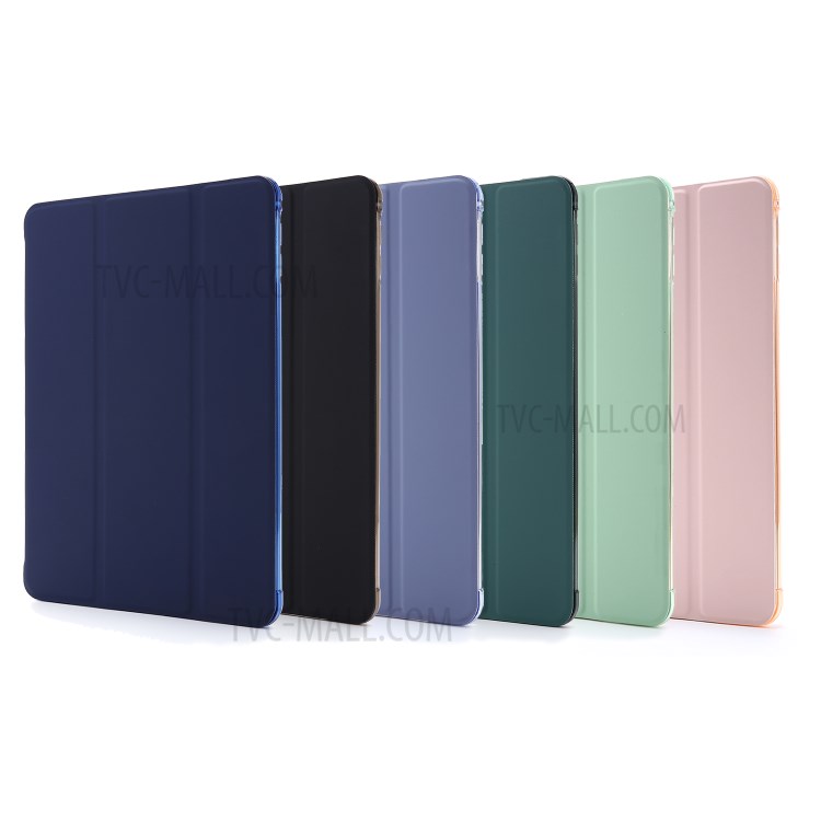 Tri-fold Stand Leather Tablet Shell with Pen Slot for iPad mini (2019) 7.9 inch/iPad mini 4/3/2/1 - Blue-12
