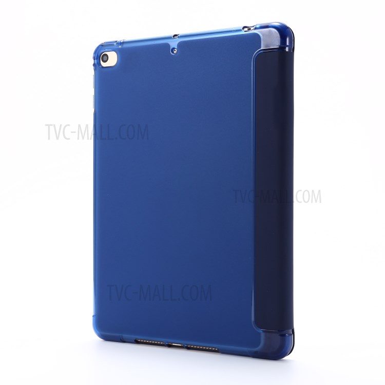 Tri-fold Stand Leather Tablet Shell with Pen Slot for iPad mini (2019) 7.9 inch/iPad mini 4/3/2/1 - Blue-3
