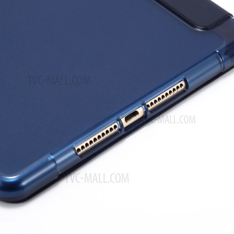 Tri-fold Stand Leather Tablet Shell with Pen Slot for iPad mini (2019) 7.9 inch/iPad mini 4/3/2/1 - Blue-9