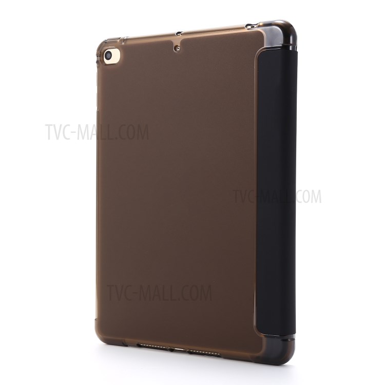 Tri-fold Stand Leather Tablet Shell with Pen Slot for iPad mini (2019) 7.9 inch/iPad mini 4/3/2/1 - Black-3