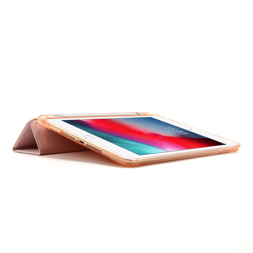 Tri-fold Stand Leather Tablet Shell with Pen Slot for iPad mini (2019) 7.9 inch/iPad mini 4/3/2/1 - Pink-5