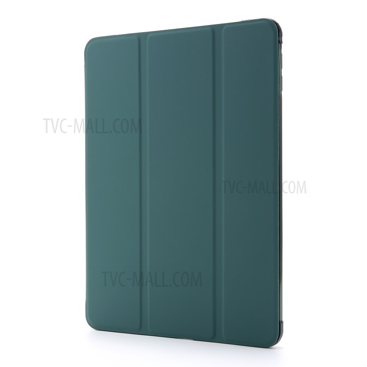 Tri-fold Stand Leather Tablet Shell with Pen Slot for iPad mini (2019) 7.9 inch/iPad mini 4/3/2/1 - Dark Green-2