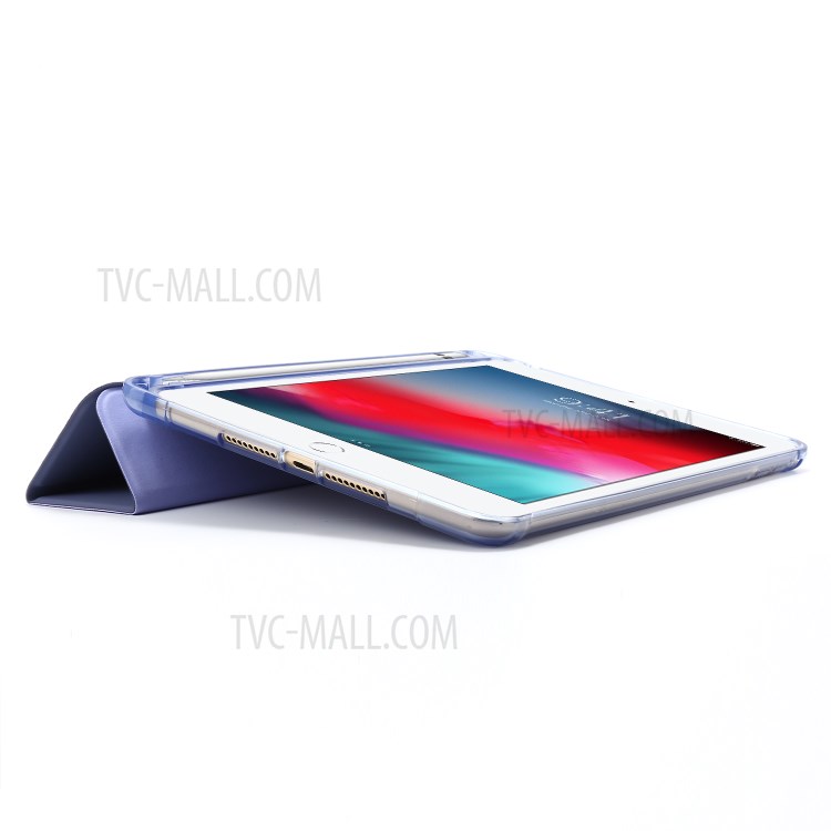 Tri-fold Stand Leather Tablet Shell with Pen Slot for iPad mini (2019) 7.9 inch/iPad mini 4/3/2/1 - Purple-5