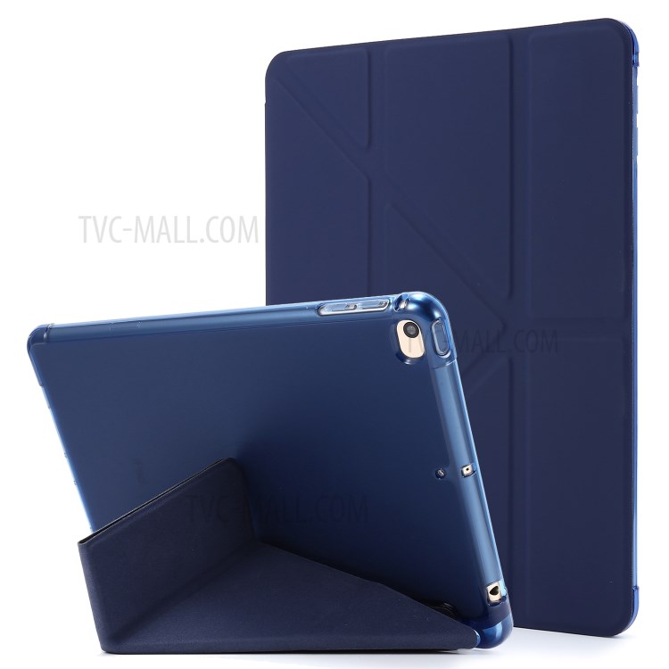 Deformable with Stand Leather Smart Tablet Cover for iPad mini (2019) 7.9 inch/Mini 4 - Blue-1