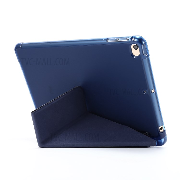 Deformable with Stand Leather Smart Tablet Cover for iPad mini (2019) 7.9 inch/Mini 4 - Blue-4