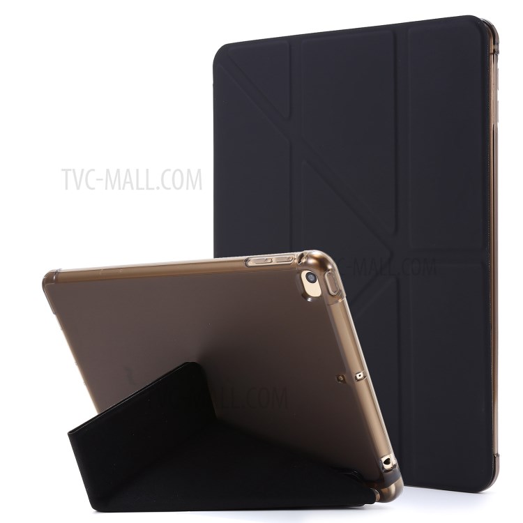 Deformable with Stand Leather Smart Tablet Cover for iPad mini (2019) 7.9 inch/Mini 4 - Black-1