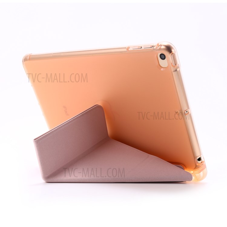 Deformable with Stand Leather Smart Tablet Cover for iPad mini (2019) 7.9 inch/Mini 4 - Pink-3