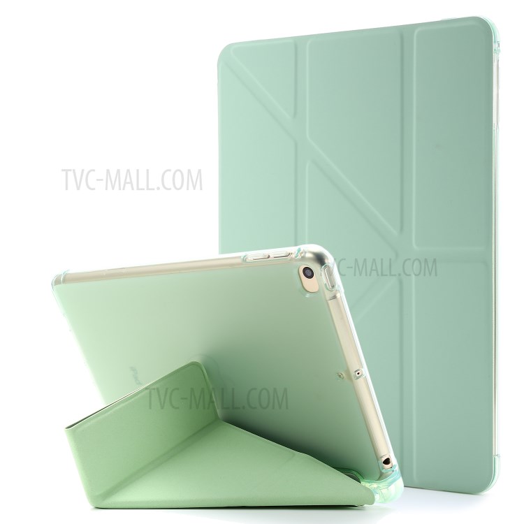 Deformable with Stand Leather Smart Tablet Cover for iPad mini (2019) 7.9 inch/Mini 4 - Light Green-1