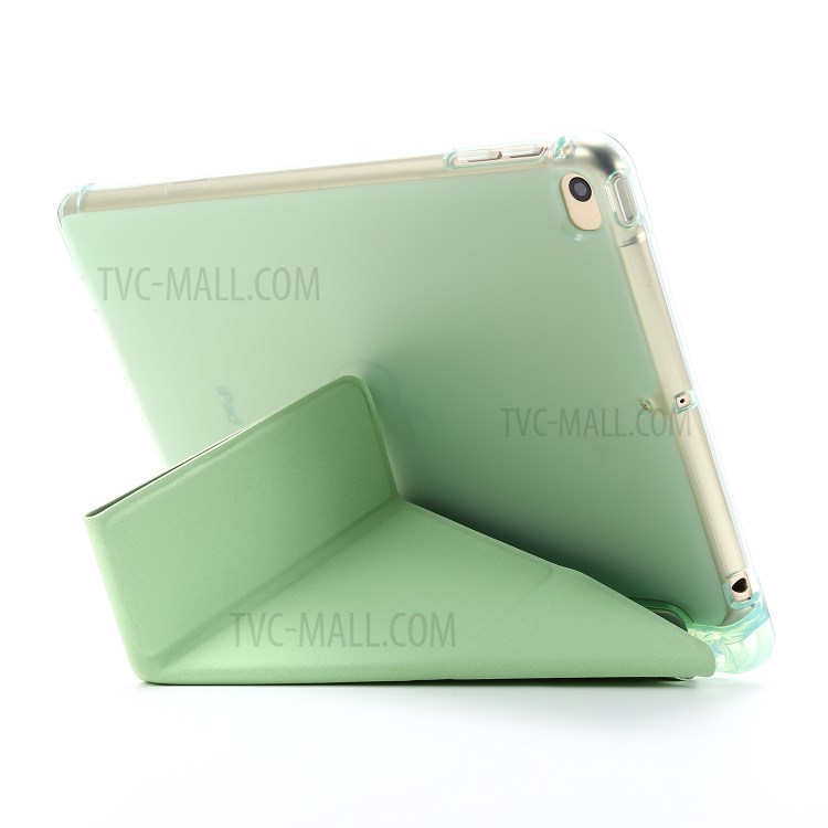 Deformable with Stand Leather Smart Tablet Cover for iPad mini (2019) 7.9 inch/Mini 4 - Light Green-3