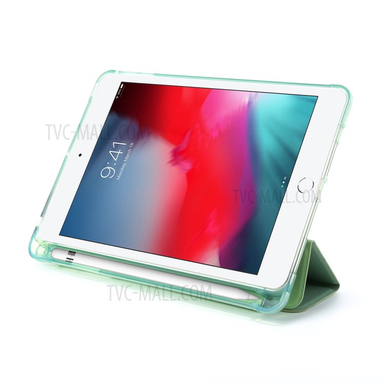 Deformable with Stand Leather Smart Tablet Cover for iPad mini (2019) 7.9 inch/Mini 4 - Light Green-5