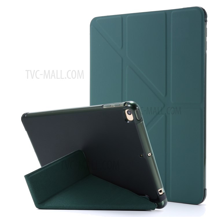 Deformable with Stand Leather Smart Tablet Cover for iPad mini (2019) 7.9 inch/Mini 4 - Dark Green-1