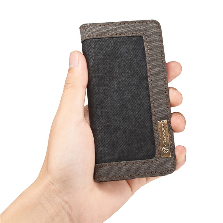 CASEME Bolsa de lona para couro Wallet Bolsa para iPhone SE / 5s / 5 - negro-12