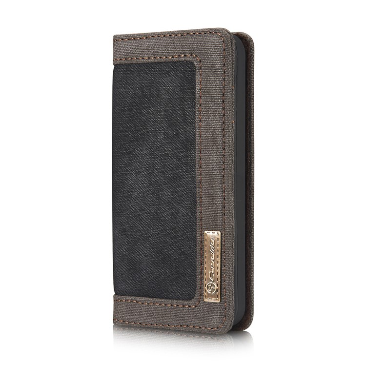 CASEME Bolsa de lona para couro Wallet Bolsa para iPhone SE / 5s / 5 - negro-8
