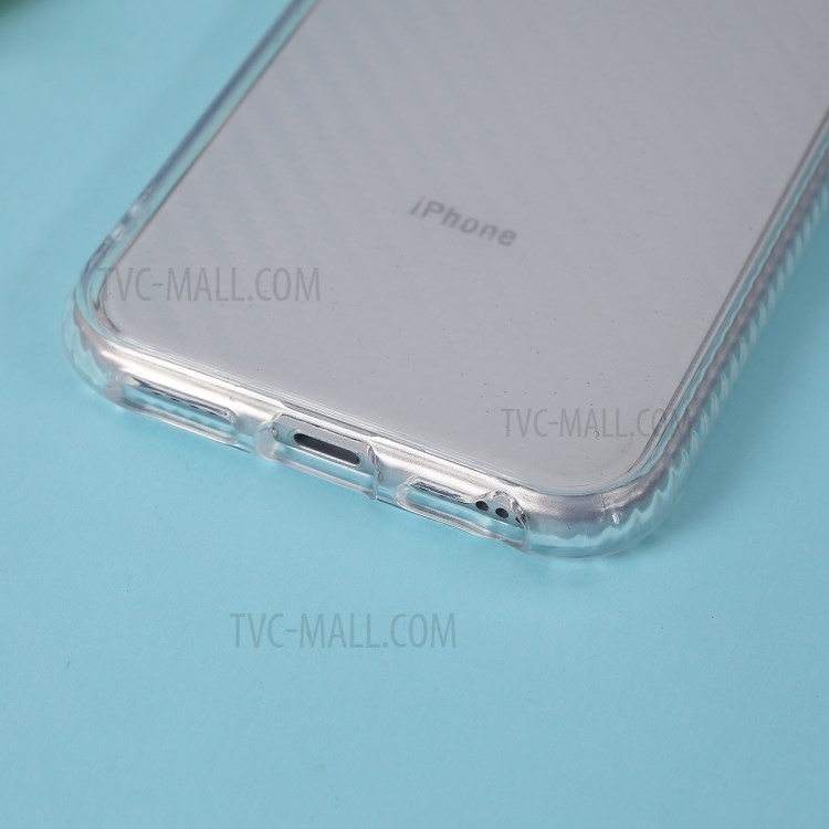 Clear Carbon Fiber Texture TPU + PC Phone Cover Case for Apple iPhone 8/7/SE (2nd Generation) - Black-4