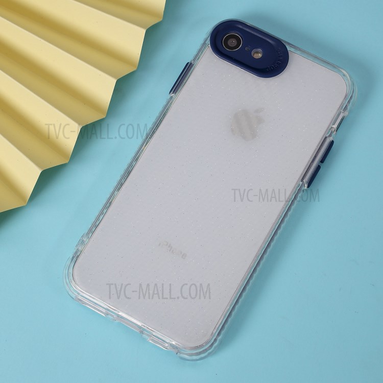 Clear Carbon Fiber Texture TPU + PC Phone Cover Case for Apple iPhone 8/7/SE (2nd Generation) - Black-7