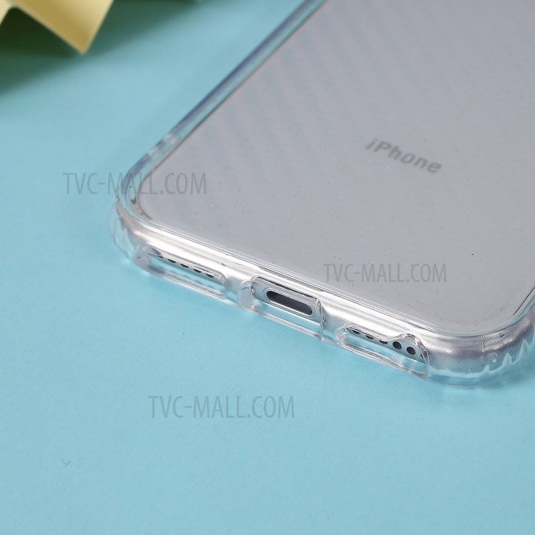 Clear Carbon Fiber Texture TPU + PC Phone Cover Case for Apple iPhone 8/7/SE (2nd Generation) - Red-5