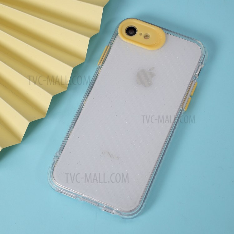Clear Carbon Fiber Texture TPU + PC Phone Cover Case for Apple iPhone 8/7/SE (2nd Generation) - Yellow-3