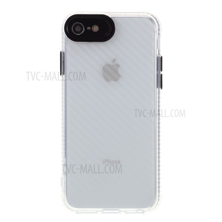 Clear Carbon Fiber Texture TPU + PC Phone Cover Case for Apple iPhone 8/7/SE (2nd Generation) - Blue-2