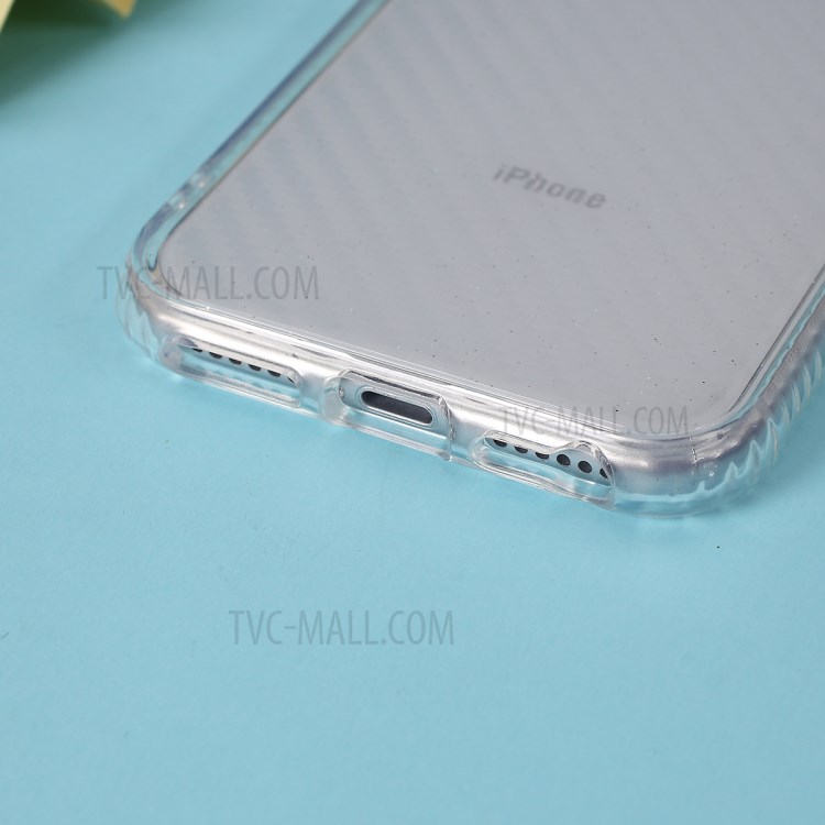 Clear Carbon Fiber Texture TPU + PC Phone Cover Case for Apple iPhone 8/7/SE (2nd Generation) - Blue-5