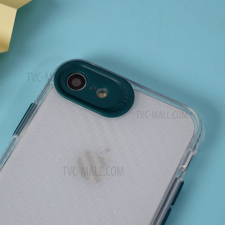 Clear Carbon Fiber Texture TPU + PC Phone Cover Case for Apple iPhone 8/7/SE (2nd Generation) - Green-4